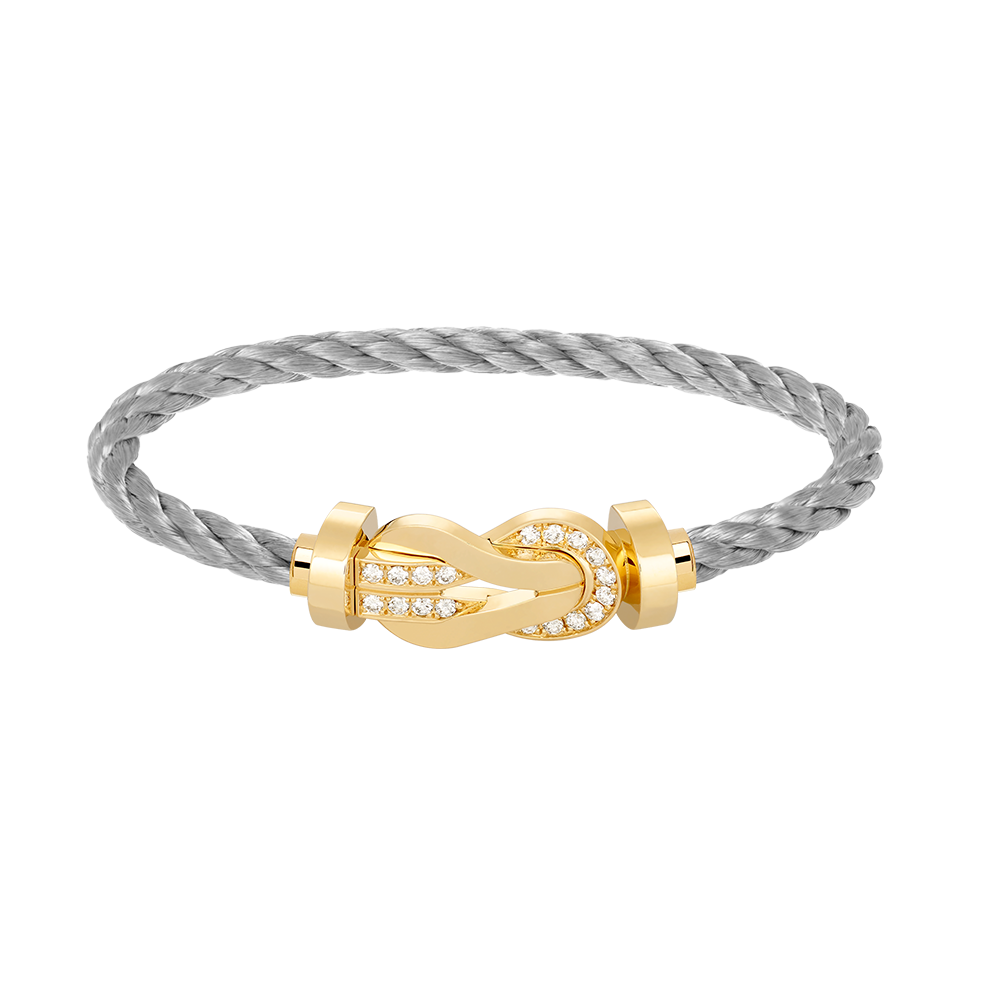 ??Loco?¡¥CHANCE LARGE 8 FIGURE BUCKLE HALF DIAMOND BRACELET GOLD