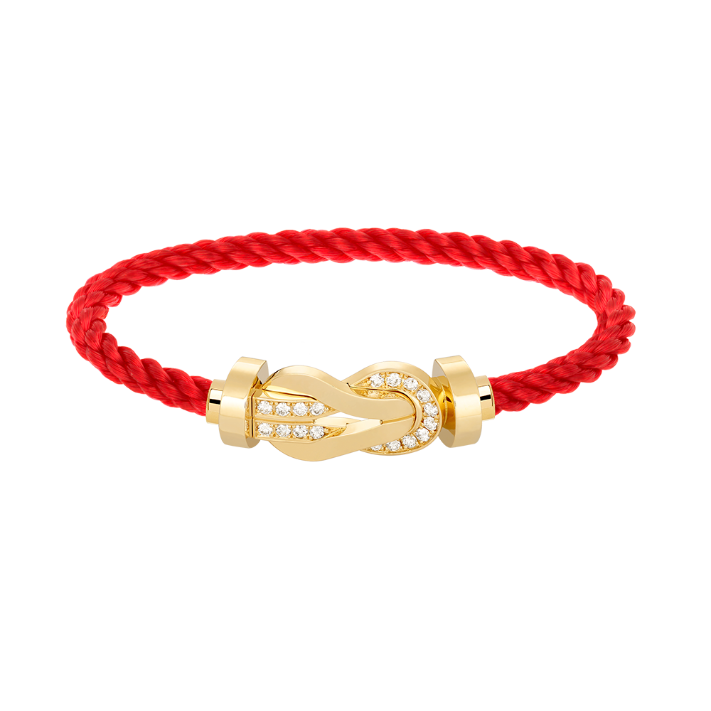 ??Loco?¡¥CHANCE LARGE 8 FIGURE BUCKLE HALF DIAMOND BRACELET GOLD
