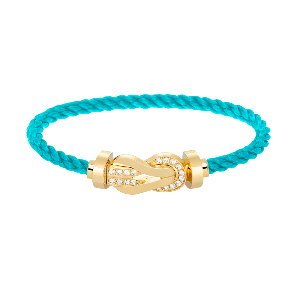 ??Loco?¡¥CHANCE LARGE 8 FIGURE BUCKLE HALF DIAMOND BRACELET GOLD
