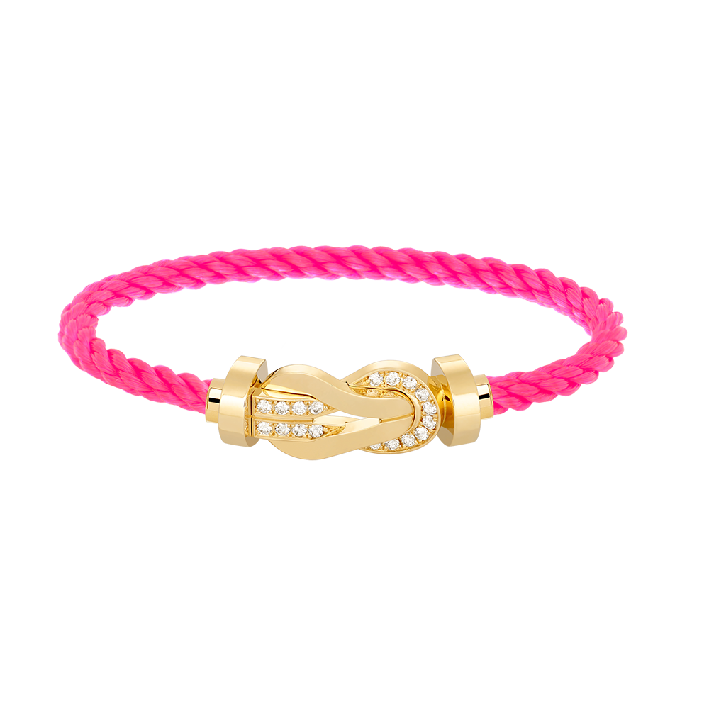 ??Loco?¡¥CHANCE LARGE 8 FIGURE BUCKLE HALF DIAMOND BRACELET GOLD