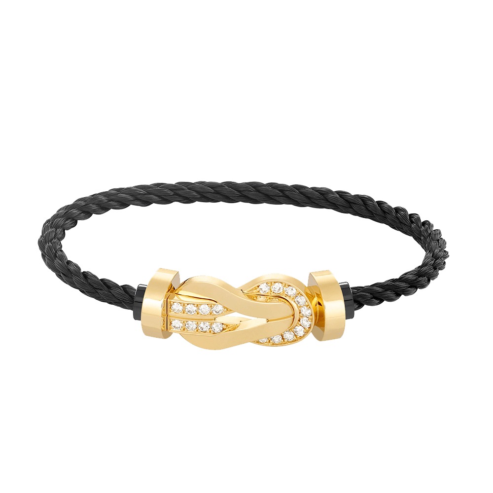 ??Loco?¡¥CHANCE LARGE 8 FIGURE BUCKLE HALF DIAMOND BRACELET GOLD