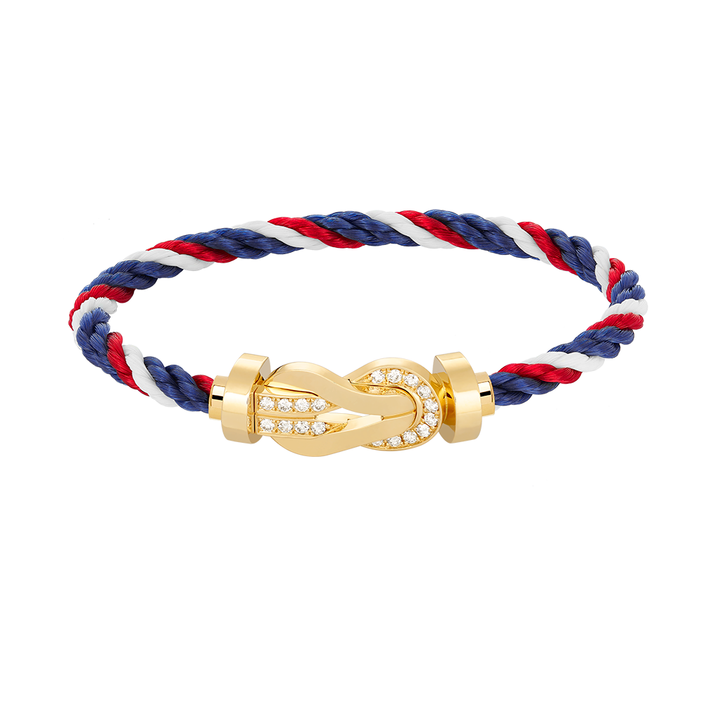 ??Loco?¡¥CHANCE LARGE 8 FIGURE BUCKLE HALF DIAMOND BRACELET GOLD