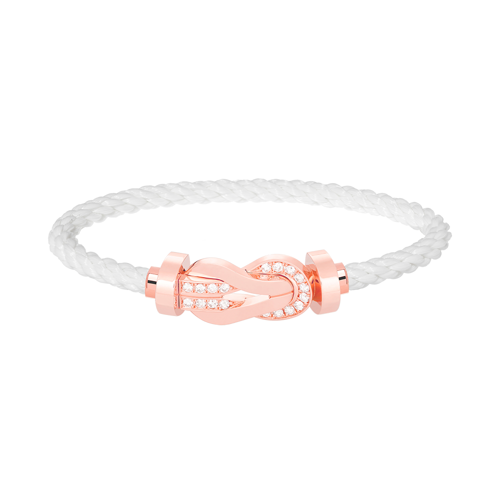 ??Loco?¡¥CHANCE LARGE 8 FIGURE BUCKLE HALF DIAMOND BRACELET ROSE GOLD