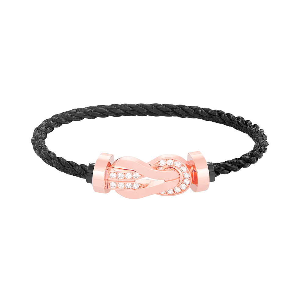 ??Loco?¡¥CHANCE LARGE 8 FIGURE BUCKLE HALF DIAMOND BRACELET ROSE GOLD