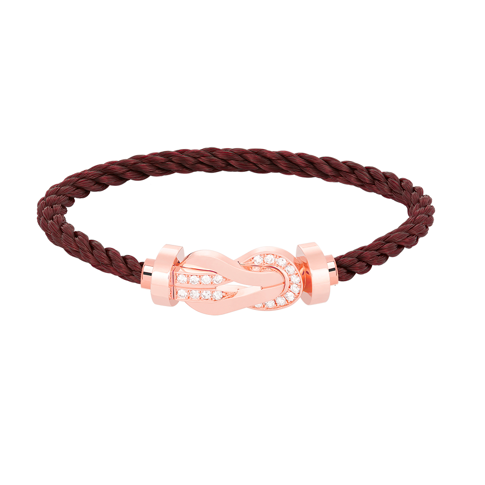 ??Loco?¡¥CHANCE LARGE 8 FIGURE BUCKLE HALF DIAMOND BRACELET ROSE GOLD