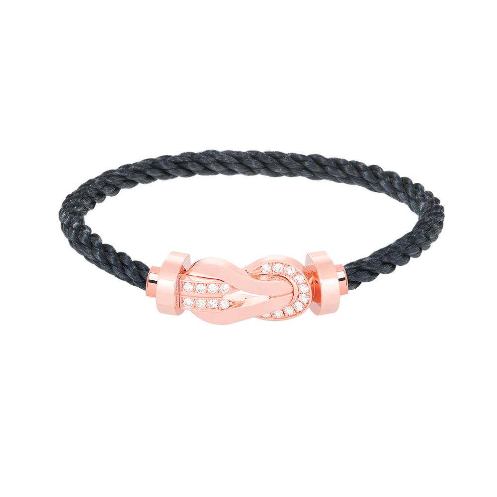 ??Loco?¡¥CHANCE LARGE 8 FIGURE BUCKLE HALF DIAMOND BRACELET ROSE GOLD