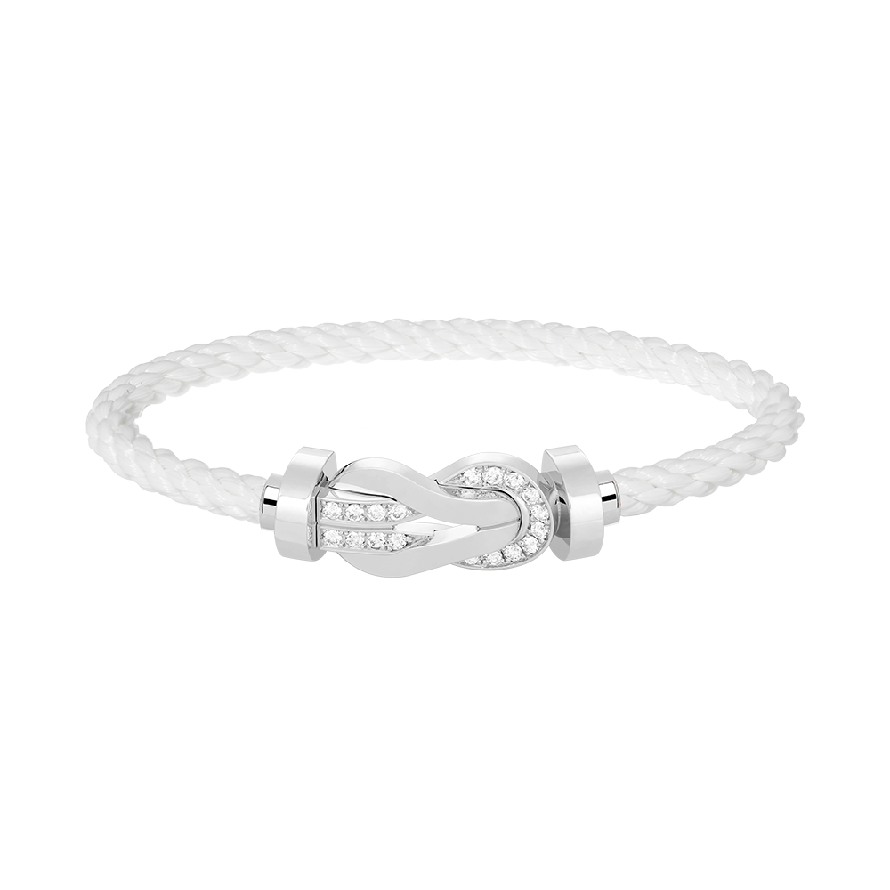 ??Loco?¡¥CHANCE LARGE 8 FIGURE BUCKLE HALF DIAMOND BRACELET SILVER