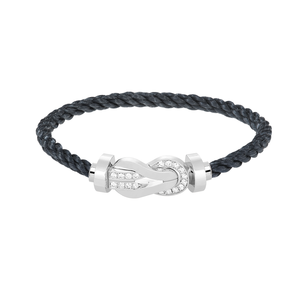 ??Loco?¡¥CHANCE LARGE 8 FIGURE BUCKLE HALF DIAMOND BRACELET SILVER