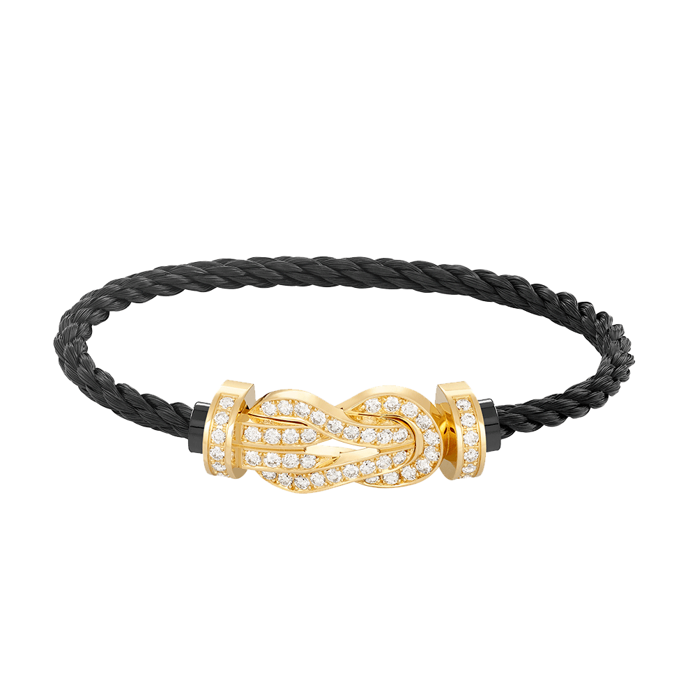 ??Loco?¡¥CHANCE LARGE 8 FIGURE BUCKLE FULLDIAMOND BRACELET GOLD