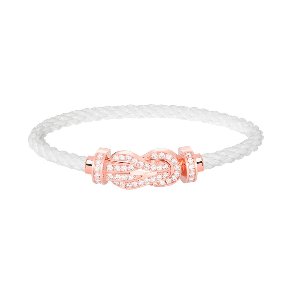 ??Loco?¡¥CHANCE LARGE 8 FIGURE BUCKLE FULL DIAMOND BRACELET ROSE GOLD