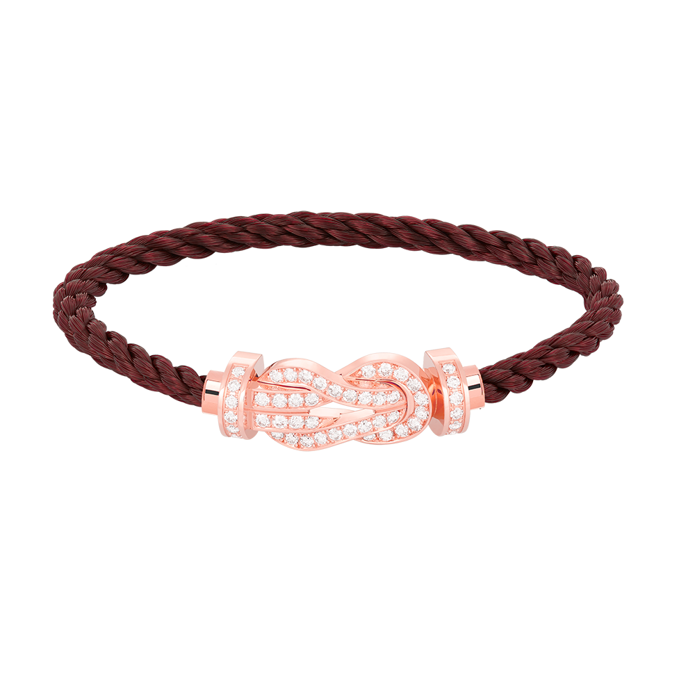 ??Loco?¡¥CHANCE LARGE 8 FIGURE BUCKLE FULL DIAMOND BRACELET ROSE GOLD