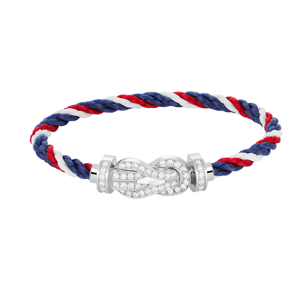 ??Loco?¡¥CHANCE LARGE 8 FIGURE BUCKLE FULL DIAMOND BRACELET SILVER