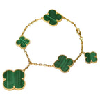 ??Loco?¡¥MAGIC CLOVER MALACHITE GOLD BRACELET 5 MOTIFS