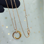??Loco?¡¥TRINITY NECKLACE SILVER GOLD PINK GOLD DIAMONDS