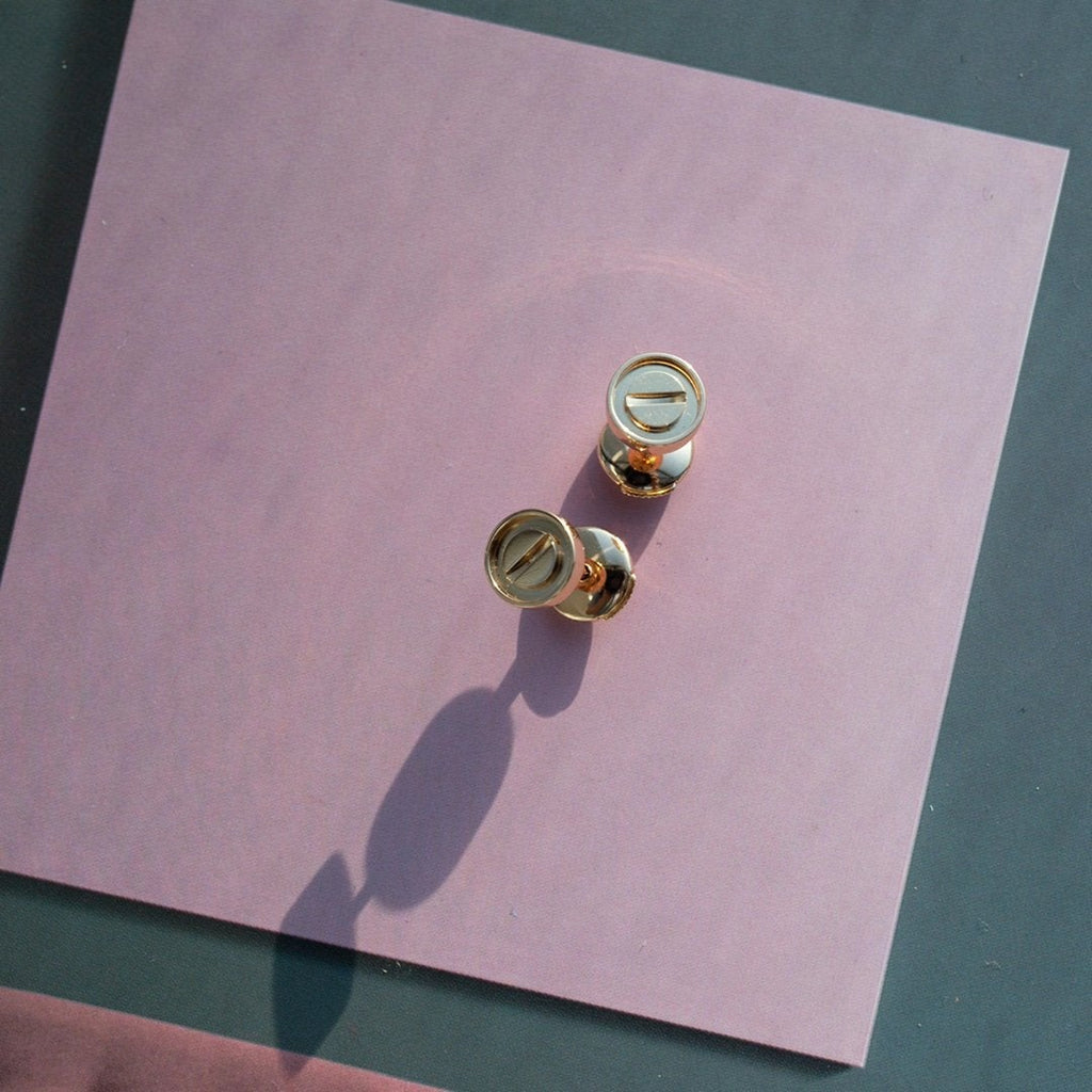 ??Loco?¡¥LOVE EARRINGS PINK GOLD 10MM