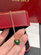 ??Loco?¡¥AMULETTE ROSE GOLD MALACHITE NECKLACE