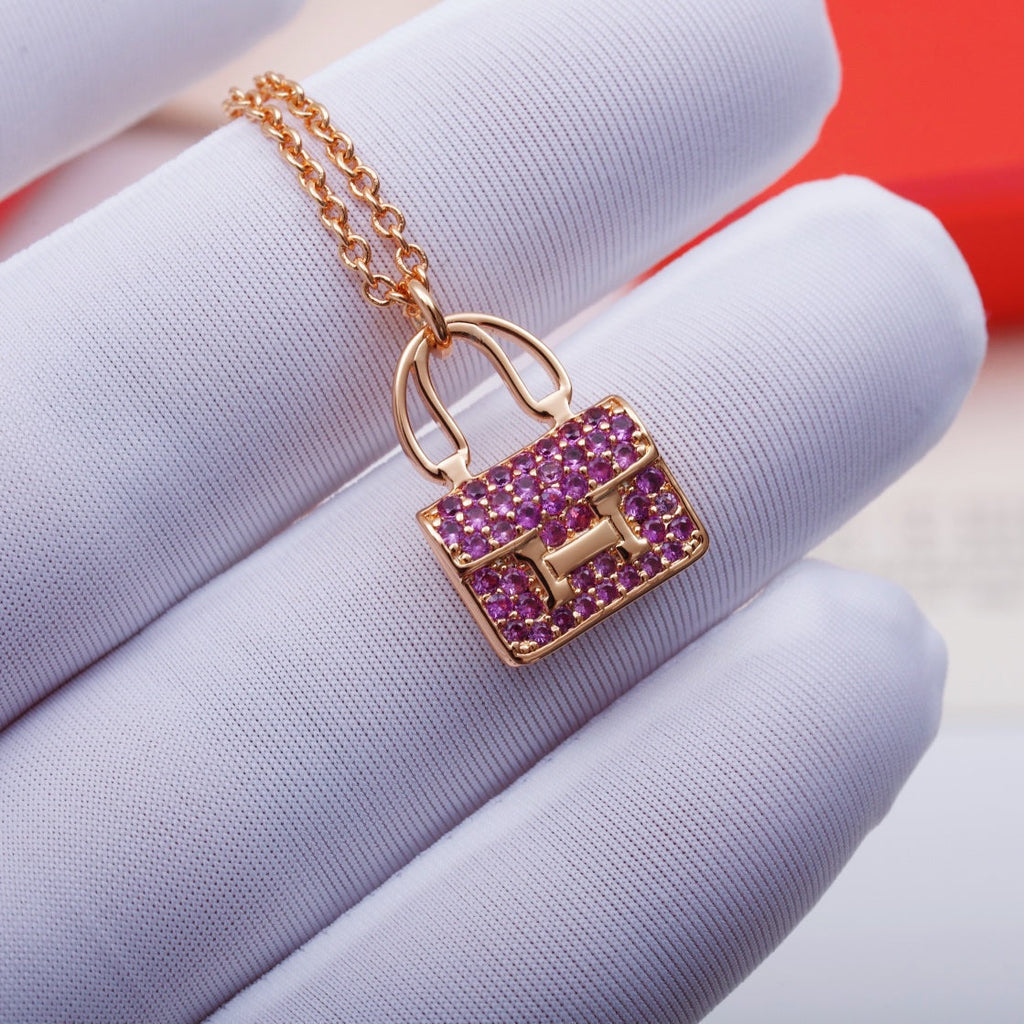 ??Loco?¡¥CONSTANCE PEDANT PURPLE DIAMOND NECKLACE