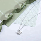 ??Loco?¡¥CLOVER  15MM DIAMOND LASER NECKLACE SILVER