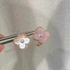 ??Loco?¡¥CLOVER MEDIUM 1 MOTIFS  PINK MOP DIAMOND EARRINGS
