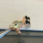 ??Loco?¡¥CLOVER MEDIUM 1 MOTIFS GRAY MOP  DIAMOND EARRINGS