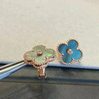 ??Loco?¡¥CLOVER MEDIUM 1 MOTIFS GRAY MOP  DIAMOND EARRINGS