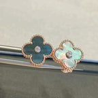 ??Loco?¡¥CLOVER MEDIUM 1 MOTIFS GRAY MOP  DIAMOND EARRINGS
