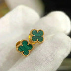 ??Loco?¡¥CLOVER MINI 9.5MM MALACHITE  EARRINGS