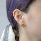 ??Loco?¡¥CLOVER MEDIUM 1 MOTIFS LASER EARRINGS
