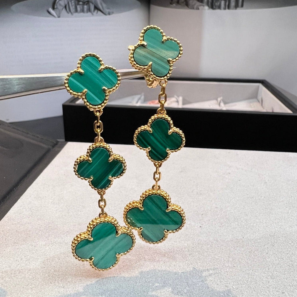 ??Loco?¡¥CLOVER MALACHITE 3 MOTIFS GOLD
