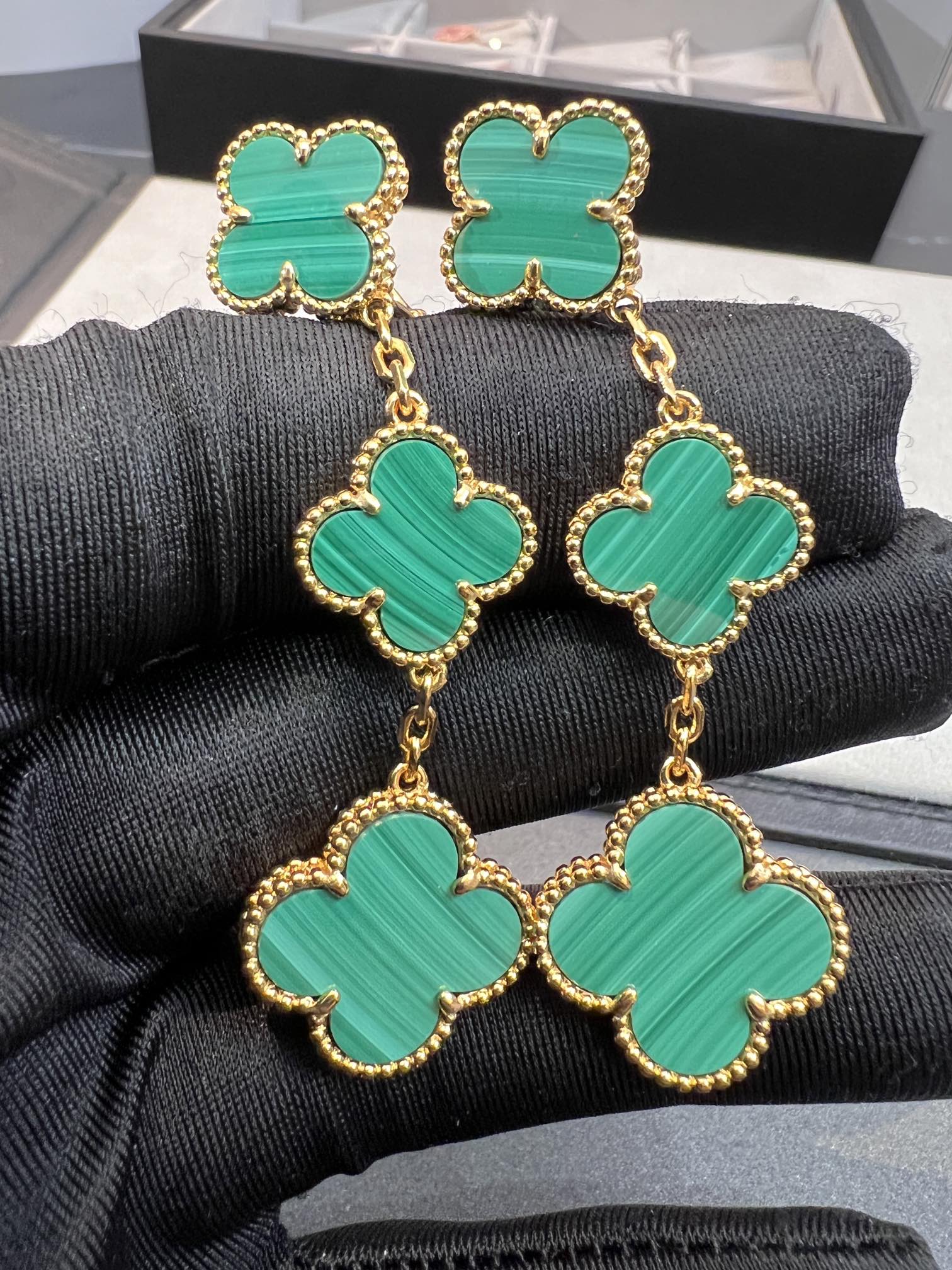 ??Loco?¡¥CLOVER MALACHITE 3 MOTIFS GOLD