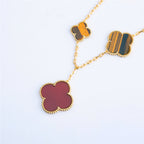 ??Loco?¡¥CLOVER BRACELET 5 MOTIFS CARNELIAN TIGER EYE