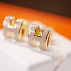 ??Loco?¡¥MINI POP H GOLD EARRINGS GREY