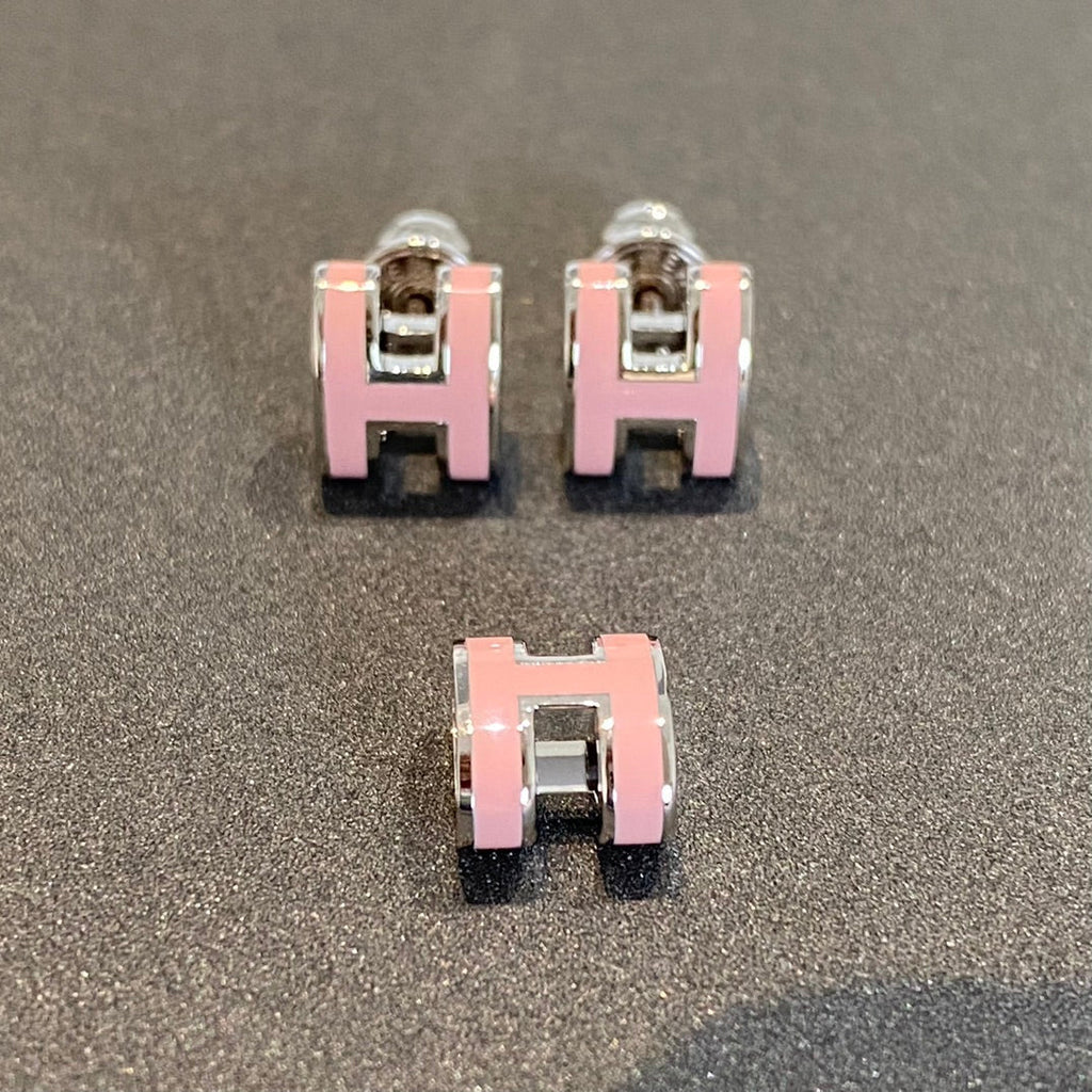 ??Loco?¡¥MINI POP H SILVER EARRINGS PINK