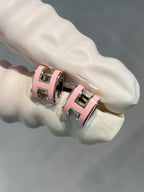??Loco?¡¥MINI POP H SILVER EARRINGS PINK