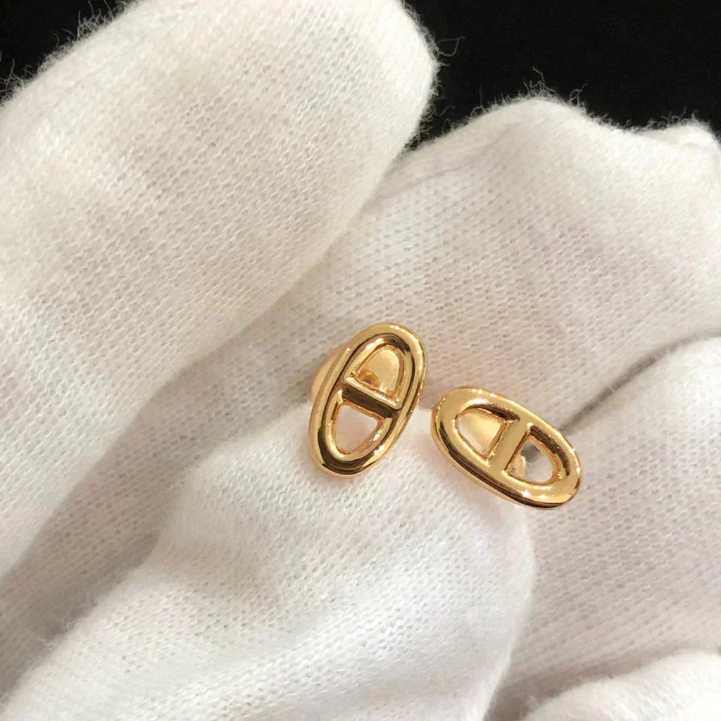 ??Loco?¡¥CHAINE SMALL EARRINGS GOLD AND SILVER