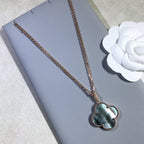 ??Loco?¡¥CLOVER 25MM GOLD DARK MOP BIG CLOVER NECKLACE