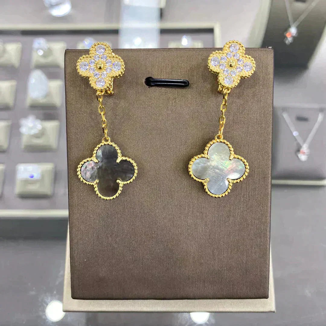 ??Loco?¡¥CLOVER  2 MOTIFS  DIAMOND  EARRINGS (MULTIPLE CHOICES?¡ä