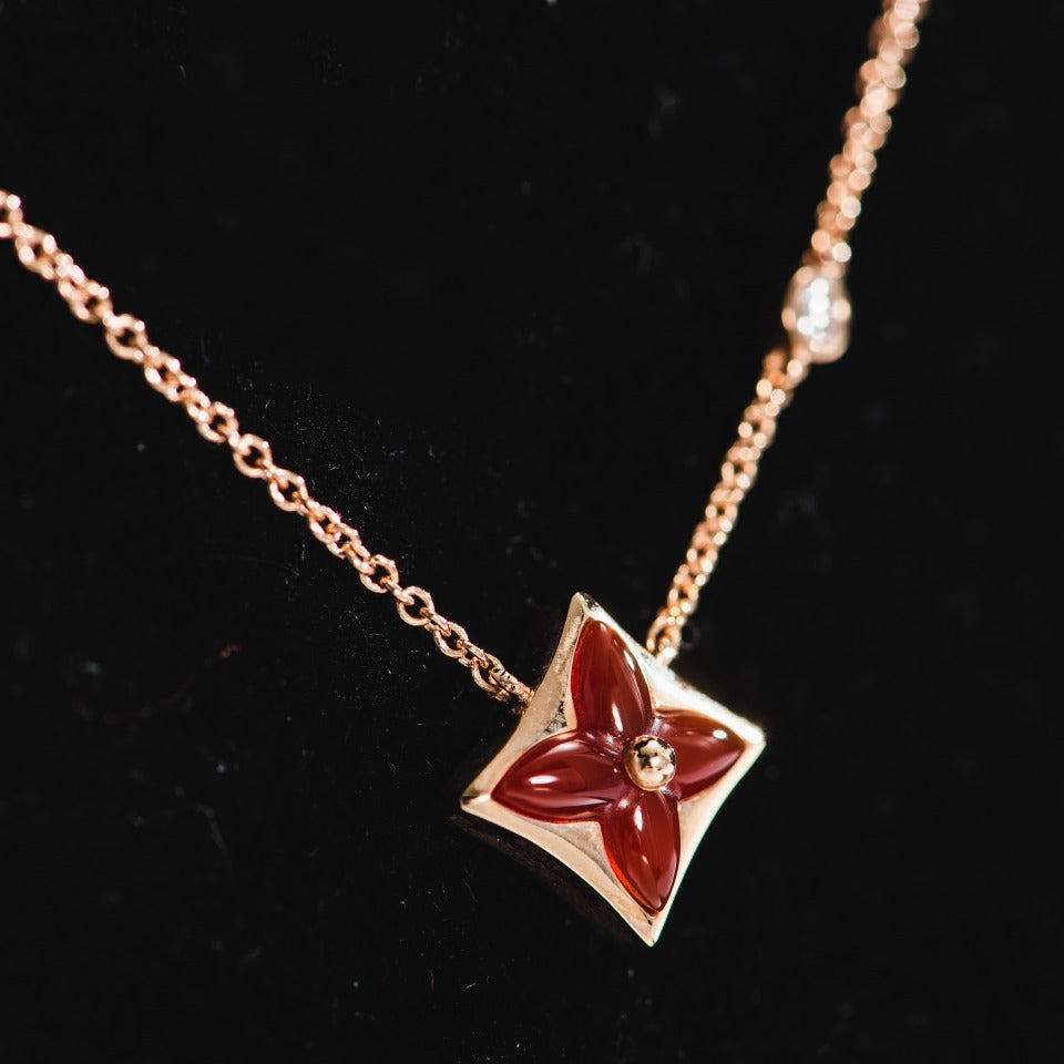 ??Loco?¡¥STAR NECKLACE PINK GOLD 1 DIAMOND