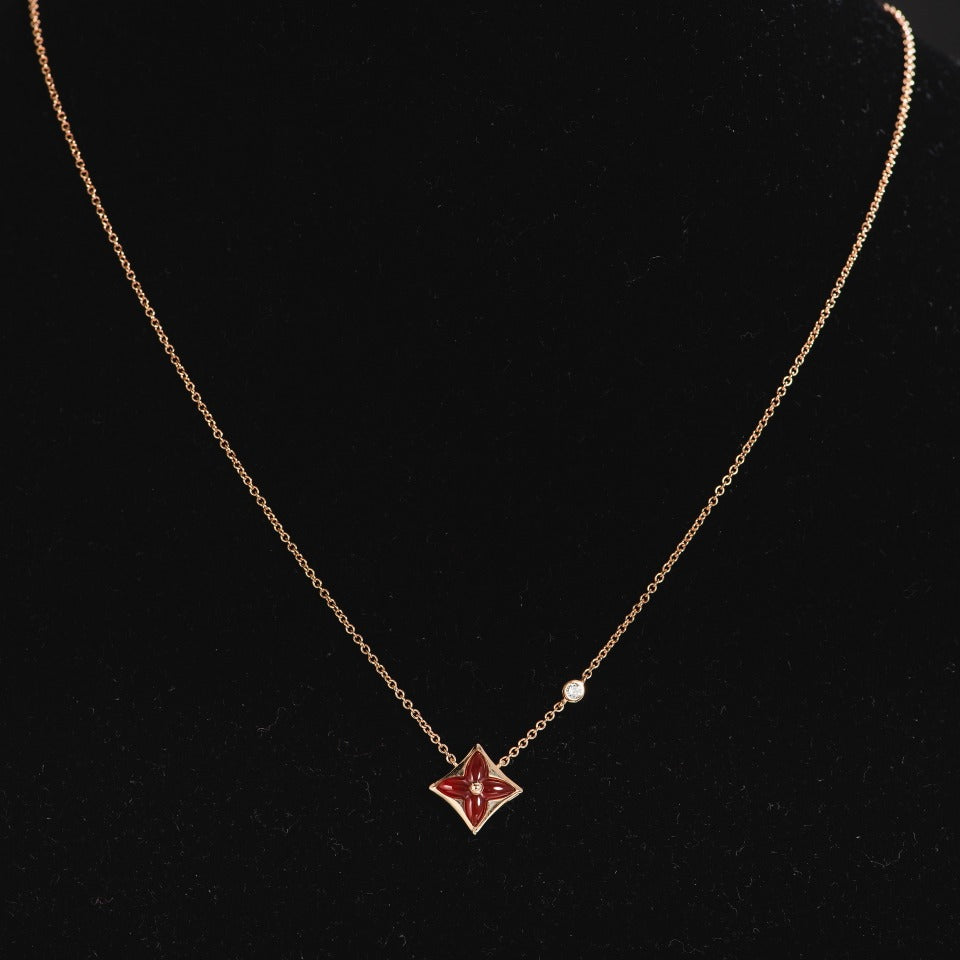 ??Loco?¡¥STAR NECKLACE PINK GOLD 1 DIAMOND