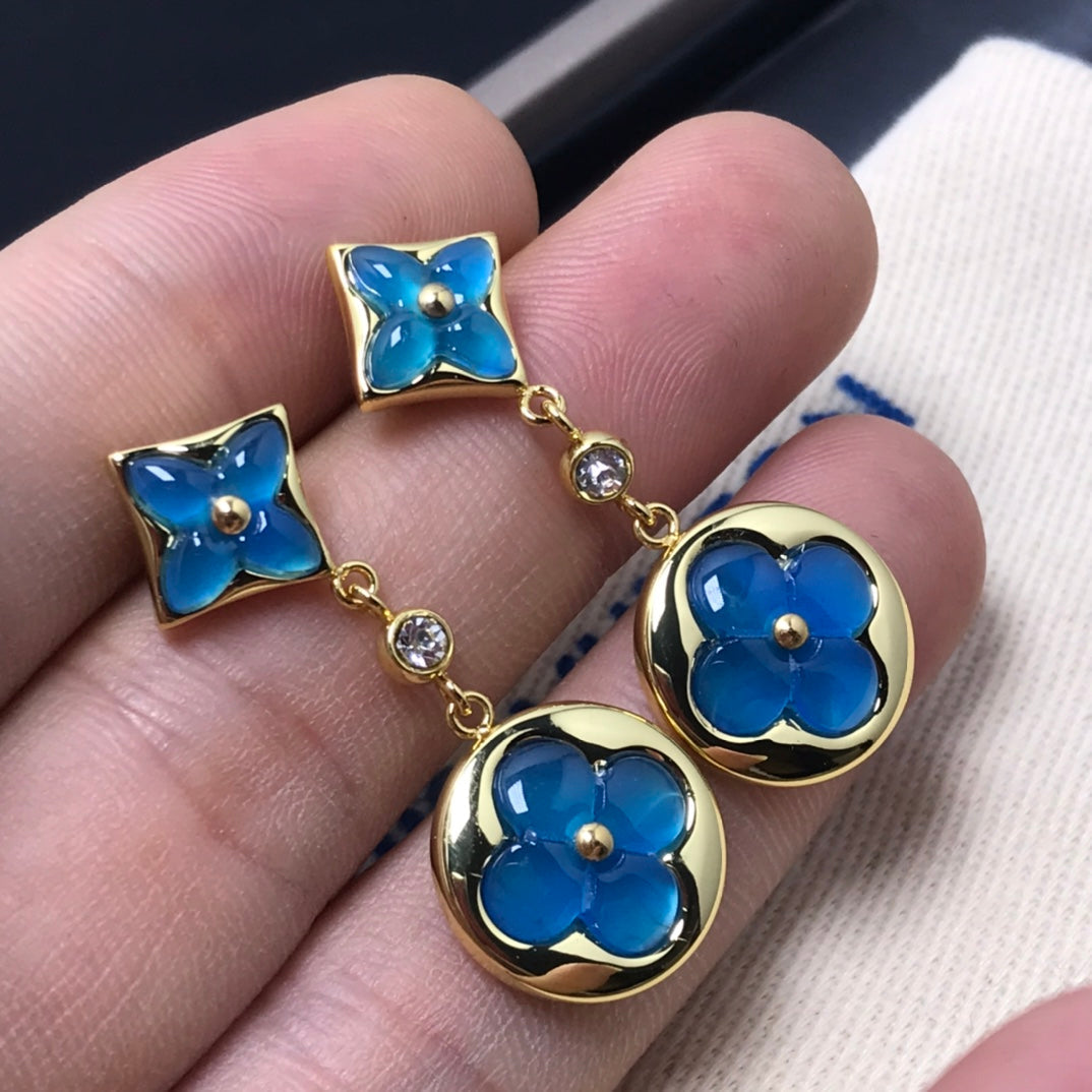 ??Loco?¡¥STAR AND SUN AGATE DIAMOND EARRINGS