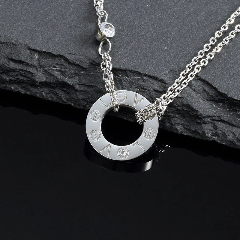 ??Loco?¡¥LOVE NECKLACE 16MM 2 DIAMONDS