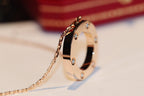 ??Loco?¡¥LOVE NECKLACE 16MM 6 DIAMONDS PINK GOLD