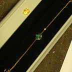 ??Loco?¡¥SUN MALACHITE 1 DIAMOND PINK GOLD BRACELET