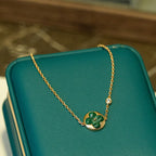 ??Loco?¡¥SUN MALACHITE 1 DIAMOND PINK GOLD BRACELET