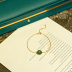 ??Loco?¡¥SUN MALACHITE 1 DIAMOND PINK GOLD BRACELET