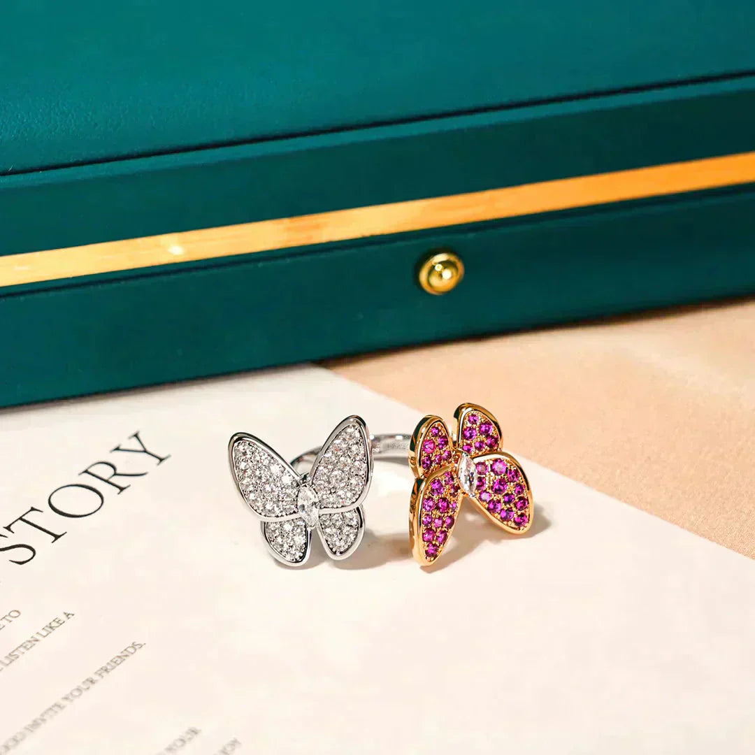 ??Loco?¡¥TWIN BUTTERFLY DIAMOND RING