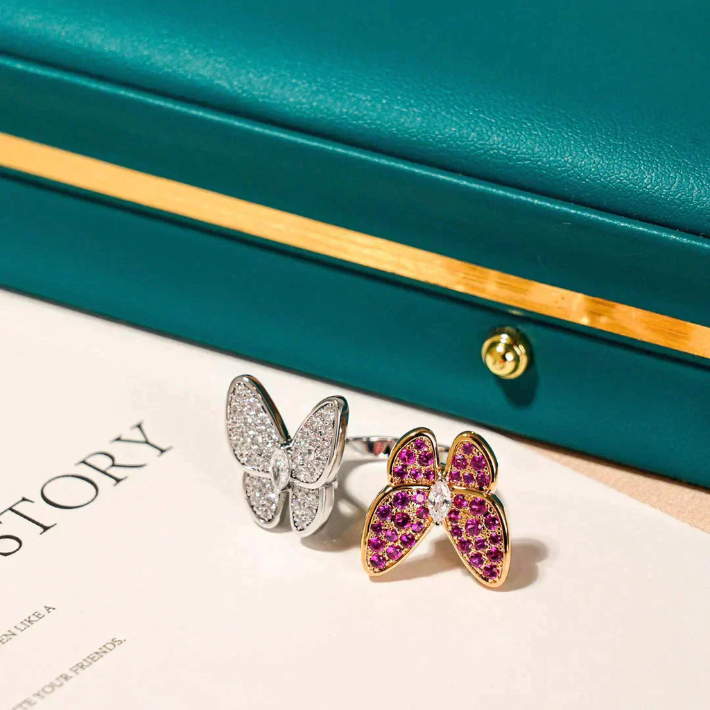 ??Loco?¡¥TWIN BUTTERFLY DIAMOND RING