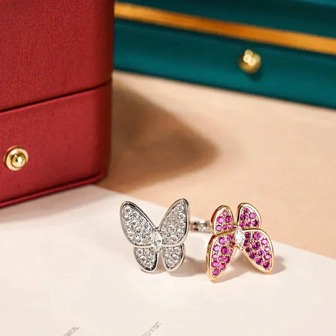 ??Loco?¡¥TWIN BUTTERFLY DIAMOND RING
