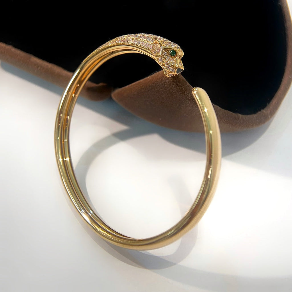 ??Loco?¡¥PANTHERE GOLD DIAMOND OPEN BRACELET