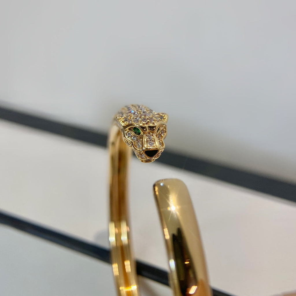??Loco?¡¥PANTHERE GOLD DIAMOND OPEN BRACELET